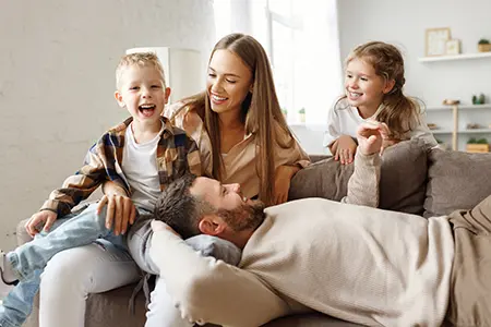 family in termite free home